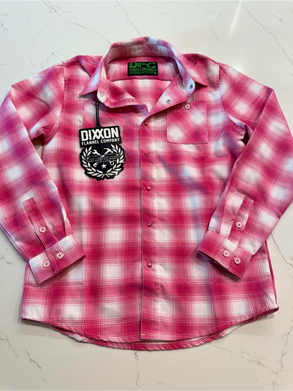 DIXXON Pink & White Plaid Button-Down Shirt